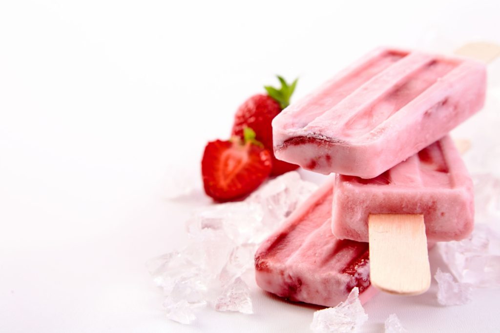 Coconut Strawberry Popsicles