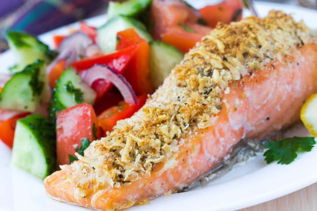 Crispy Coconut Pan Fried Salmon