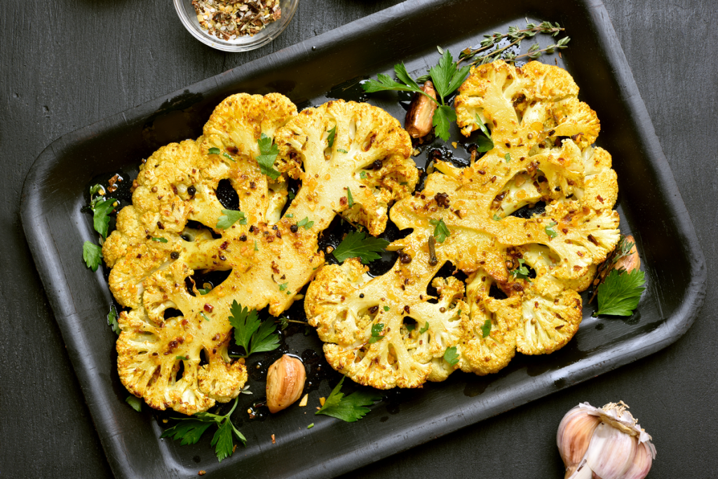 Grilled Curry Cauliflower “Steaks”