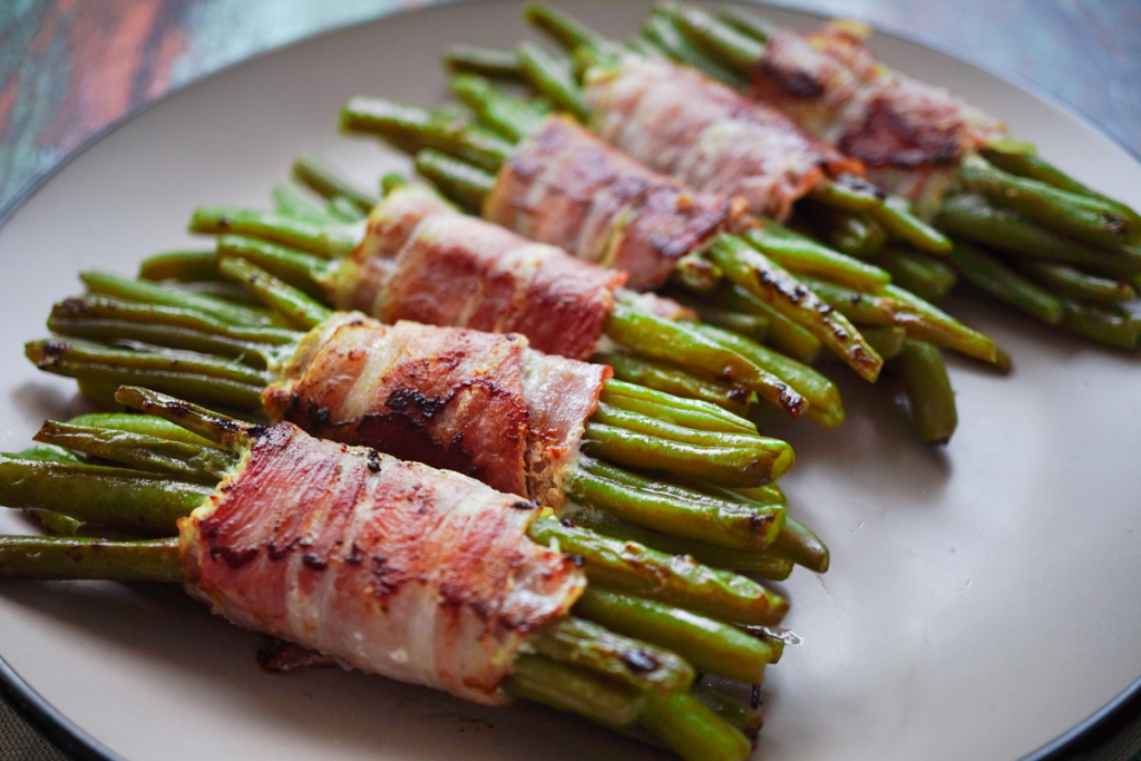 Honey Mustard Bacon Wrapped Green Beans