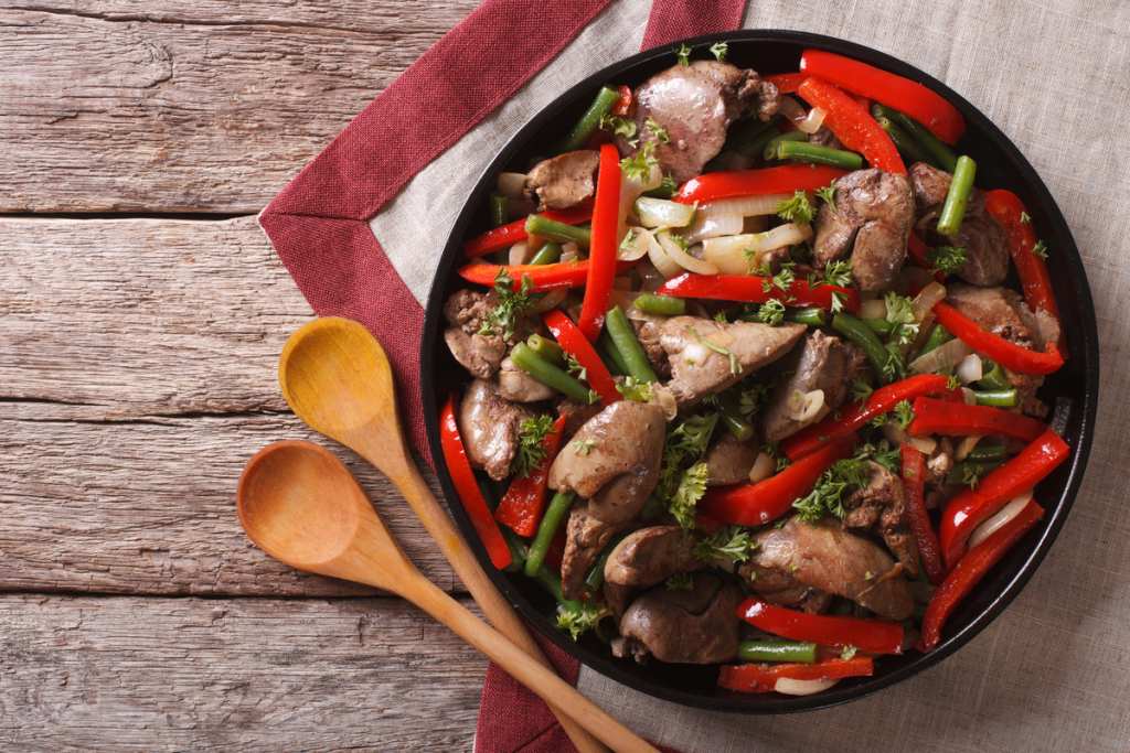 Sauteed Chicken Livers and Peppers
