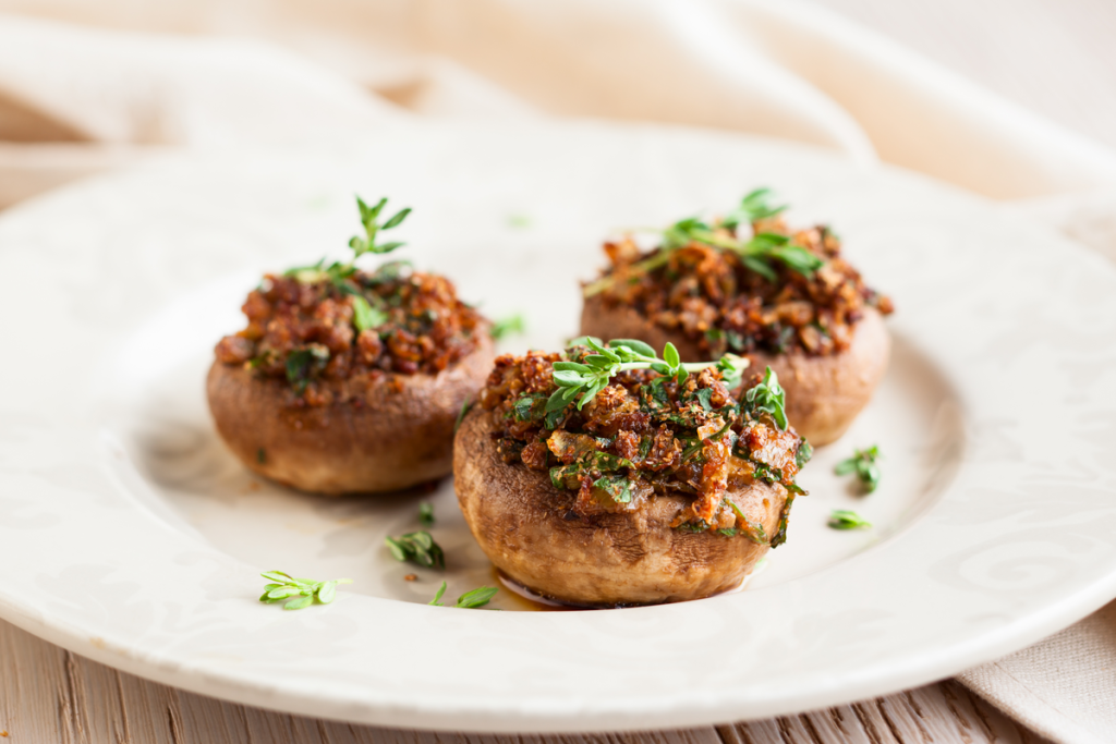 Walnut and Cranberry Stuffed Holiday Mushrooms